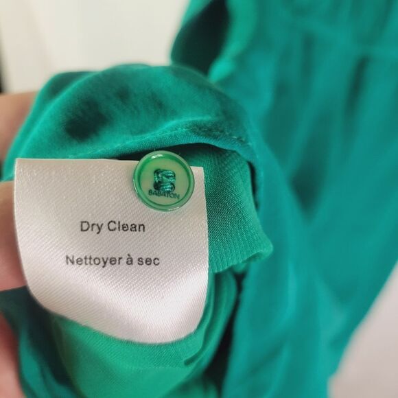 Babaton 100% Silk Green Sleeveless Dress - Picture 12 of 14